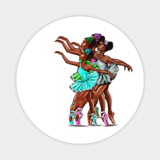 African American, Black ballerina girls with corn rows ballet dancing 10 ! black girl with Afro hair and dark brown skin wearing a green tutu. Love Ballet Magnet